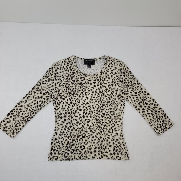 St John Leopard Print Women's Top Sz S - Picture 1 of 8